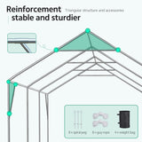 ADVANCE OUTDOOR 10x20 ft Heavy Duty Carport Potable Car Canopy Garage Party Tent Boat Shelter, Adjustable Height from 9.5 ft to 11 ft, Beige