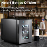 24 inch Wine Cooler, 46 Bottle - Dual Zone Built-in or Freestanding Fridge with Stainless Steel Reversible Glass Door, for Home, Kitchen, or Office.