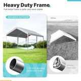 ADVANCE OUTDOOR 10x20 ft Heavy Duty Carport Potable Car Canopy Garage Party Tent Boat Shelter, Adjustable Height from 9.5 ft to 11 ft, Beige