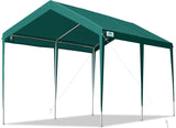 ADVANCE OUTDOOR 10x20 ft Heavy Duty Carport Potable Car Canopy Garage Party Tent Boat Shelter, Adjustable Height from 9.5 ft to 11 ft, Beige