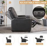 Power Home Theater Seating Set of 3, Brown Faux Leather Electric Recliner Chair with Powered Headrest, Dual Motors Movie Reclining Chairs with LED Lights,USB Port,Cup Holders, Hidden Arm Storage