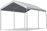 ADVANCE OUTDOOR 10x20 ft Heavy Duty Carport Potable Car Canopy Garage Party Tent Boat Shelter, Adjustable Height from 9.5 ft to 11 ft, Beige