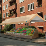 ADVANCE OUTDOOR 10x20 ft Heavy Duty Carport Potable Car Canopy Garage Party Tent Boat Shelter, Adjustable Height from 9.5 ft to 11 ft, Beige