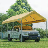 ADVANCE OUTDOOR 10x20 ft Heavy Duty Carport Potable Car Canopy Garage Party Tent Boat Shelter, Adjustable Height from 9.5 ft to 11 ft, Beige