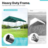 ADVANCE OUTDOOR 10x20 ft Heavy Duty Carport Potable Car Canopy Garage Party Tent Boat Shelter, Adjustable Height from 9.5 ft to 11 ft, Beige