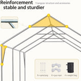 ADVANCE OUTDOOR 10x20 ft Heavy Duty Carport Potable Car Canopy Garage Party Tent Boat Shelter, Adjustable Height from 9.5 ft to 11 ft, Beige