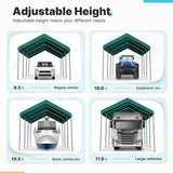 ADVANCE OUTDOOR 10x20 ft Heavy Duty Carport Potable Car Canopy Garage Party Tent Boat Shelter, Adjustable Height from 9.5 ft to 11 ft, Beige