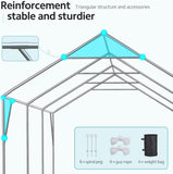 ADVANCE OUTDOOR 10x20 ft Heavy Duty Carport Potable Car Canopy Garage Party Tent Boat Shelter, Adjustable Height from 9.5 ft to 11 ft, Beige
