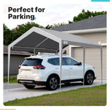 ADVANCE OUTDOOR 10x20 ft Heavy Duty Carport Potable Car Canopy Garage Party Tent Boat Shelter, Adjustable Height from 9.5 ft to 11 ft, Beige