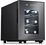 24 inch Wine Cooler, 46 Bottle - Dual Zone Built-in or Freestanding Fridge with Stainless Steel Reversible Glass Door, for Home, Kitchen, or Office.