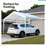 ADVANCE OUTDOOR 10x20 ft Heavy Duty Carport Potable Car Canopy Garage Party Tent Boat Shelter, Adjustable Height from 9.5 ft to 11 ft, Beige
