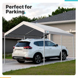 ADVANCE OUTDOOR 10x20 ft Heavy Duty Carport Potable Car Canopy Garage Party Tent Boat Shelter, Adjustable Height from 9.5 ft to 11 ft, Beige