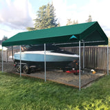 ADVANCE OUTDOOR 10x20 ft Heavy Duty Carport Potable Car Canopy Garage Party Tent Boat Shelter, Adjustable Height from 9.5 ft to 11 ft, Beige