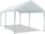 ADVANCE OUTDOOR 10x20 ft Heavy Duty Carport Potable Car Canopy Garage Party Tent Boat Shelter, Adjustable Height from 9.5 ft to 11 ft, Beige
