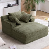HRVEOCEI 49" Chaise Lounge Indoor Oversized Chaise Lounge Chair with 3 Comfy Pillows for Living Room Bedroom - Sage Green