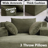 HRVEOCEI 49" Chaise Lounge Indoor Oversized Chaise Lounge Chair with 3 Comfy Pillows for Living Room Bedroom - Sage Green