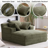 HRVEOCEI 49" Chaise Lounge Indoor Oversized Chaise Lounge Chair with 3 Comfy Pillows for Living Room Bedroom - Sage Green