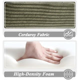 HRVEOCEI 49" Chaise Lounge Indoor Oversized Chaise Lounge Chair with 3 Comfy Pillows for Living Room Bedroom - Sage Green