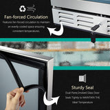 24 inch Wine Cooler, 46 Bottle - Dual Zone Built-in or Freestanding Fridge with Stainless Steel Reversible Glass Door, for Home, Kitchen, or Office.