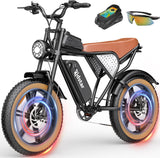 Electric Bike for Adults Q20, 2000/1500W, 37/30MPH,52V 40AH,48V/20AH E-Bike,30-180 Miles Electric Motorcycle, 20" Fat Tire Dirt Bike, UL2849 All Terrain for Mountains, Snow, Sand, Road