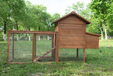 ECOLINEAR Outdoor 80'' Wooden Chicken Coop Nest Box Hen House Poultry Pet Hutch Garden Backyard Cage