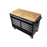 🔥46 in. W x 24 in. D 9-Drawer Gloss Black Deep Tool Chest Mobile Workbench