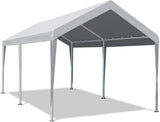 ADVANCE OUTDOOR 10x20 ft Heavy Duty Carport Potable Car Canopy Garage Party Tent Boat Shelter, Adjustable Height from 9.5 ft to 11 ft, Beige