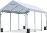 ADVANCE OUTDOOR 10x20 ft Heavy Duty Carport Potable Car Canopy Garage Party Tent Boat Shelter, Adjustable Height from 9.5 ft to 11 ft, Beige