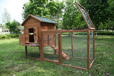 ECOLINEAR Outdoor 80'' Wooden Chicken Coop Nest Box Hen House Poultry Pet Hutch Garden Backyard Cage