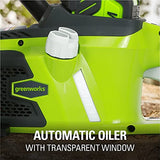Greenworks 40V 16" Brushless Cordless Chainsaw For Tree Felling, Limbing, Pruning