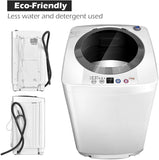 Portable Washing Machine, Full Automatic Washer and Dryer Combo, with Built-in Pump Drain 8 LBS Capacity Compact Laundry Washer Spin Dryer for Apartment RV Dorm