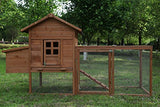 ECOLINEAR Outdoor 80'' Wooden Chicken Coop Nest Box Hen House Poultry Pet Hutch Garden Backyard Cage