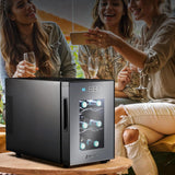 24 inch Wine Cooler, 46 Bottle - Dual Zone Built-in or Freestanding Fridge with Stainless Steel Reversible Glass Door, for Home, Kitchen, or Office.