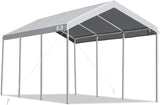 ADVANCE OUTDOOR 10x20 ft Heavy Duty Carport Potable Car Canopy Garage Party Tent Boat Shelter, Adjustable Height from 9.5 ft to 11 ft, Beige