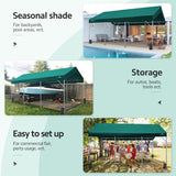 ADVANCE OUTDOOR 10x20 ft Heavy Duty Carport Potable Car Canopy Garage Party Tent Boat Shelter, Adjustable Height from 9.5 ft to 11 ft, Beige