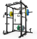 Sportsroyals Power Cage,1600lbs Multi-Function Power Rack with Adjustable Cable Crossover System and More Training Attachment, Weight Cage for Home Gym