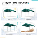 ADVANCE OUTDOOR 10x20 ft Heavy Duty Carport Potable Car Canopy Garage Party Tent Boat Shelter, Adjustable Height from 9.5 ft to 11 ft, Beige