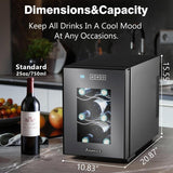 24 inch Wine Cooler, 46 Bottle - Dual Zone Built-in or Freestanding Fridge with Stainless Steel Reversible Glass Door, for Home, Kitchen, or Office.