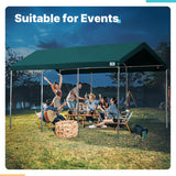 ADVANCE OUTDOOR 10x20 ft Heavy Duty Carport Potable Car Canopy Garage Party Tent Boat Shelter, Adjustable Height from 9.5 ft to 11 ft, Beige