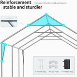 ADVANCE OUTDOOR 10x20 ft Heavy Duty Carport Potable Car Canopy Garage Party Tent Boat Shelter, Adjustable Height from 9.5 ft to 11 ft, Beige
