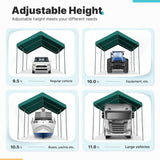 ADVANCE OUTDOOR 10x20 ft Heavy Duty Carport Potable Car Canopy Garage Party Tent Boat Shelter, Adjustable Height from 9.5 ft to 11 ft, Beige