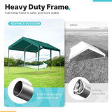ADVANCE OUTDOOR 10x20 ft Heavy Duty Carport Potable Car Canopy Garage Party Tent Boat Shelter, Adjustable Height from 9.5 ft to 11 ft, Beige