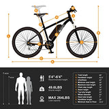 Jasion Electric Mountain Bike for Adults with 360Wh Removable Battery, 40Miles 20MPH
